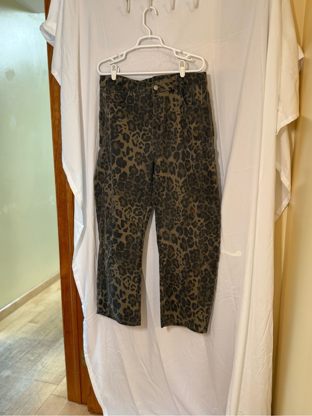 Olive and Black Leopard Print Pants